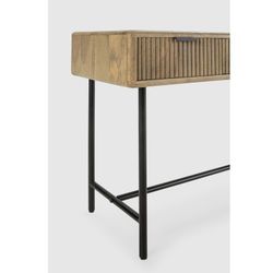 Consolle, 100 x 38 x 76 cm, in legno di mango e metallo in naturale e nero | Collezione Mundra