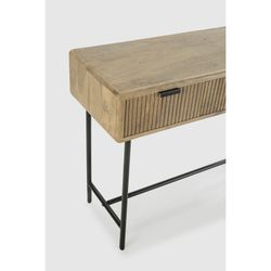 Consolle, 100 x 38 x 76 cm, in legno di mango e metallo in naturale e nero | Collezione Mundra