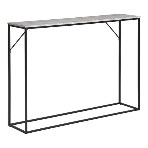 Consolle, 110 x 26 x 80 cm, in legno effetto marmo travertino grigio | Collezione Vita