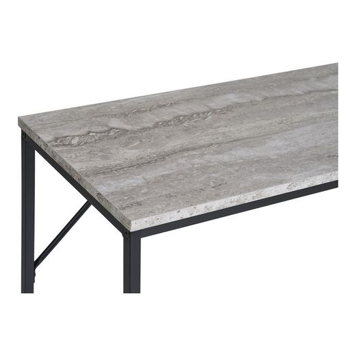 Consolle, 110 x 26 x 80 cm, in legno effetto marmo travertino grigio | Collezione Vita