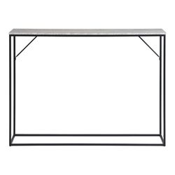Consolle, 110 x 26 x 80 cm, in legno effetto marmo travertino grigio | Collezione Vita