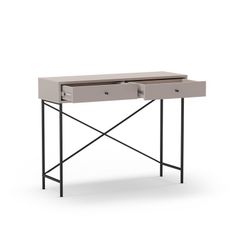 Consolle, 110 x 35 x 85 cm, in legno e metallo, colore moca e nero | Collezione Titán
