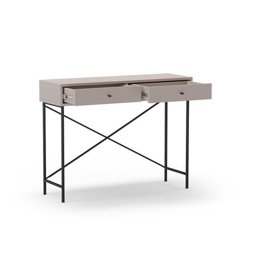 Consolle, 110 x 35 x 85 cm, in legno e metallo, colore moca e nero | Collezione Titán