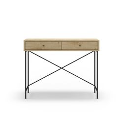 Consolle, 110 x 35 x 85 cm, in legno e metallo in naturale e nero | Collezione Titán