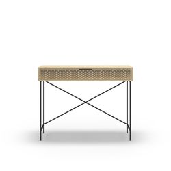 Consolle, 110 x 35,5 x 85 cm, in legno e metallo, finitura rovere e nero | Collezione Ecrin