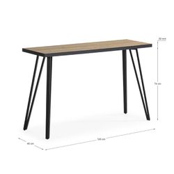 Consolle, 120 x 40 x 77 cm, in legno e metallo naturale e nero | Collezione Sindi