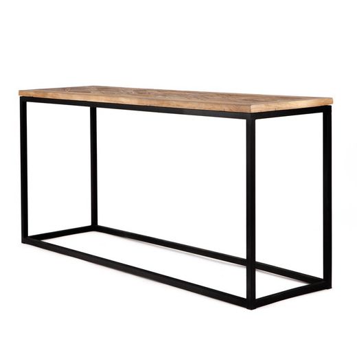 Consolle, 160 x 45 x 76 cm, in legno di olmo riciclato