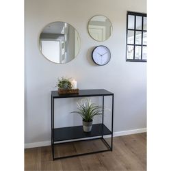 Consolle, 80 x 36 x 80 cm, in legno e acciaio nero | Collezione Vita