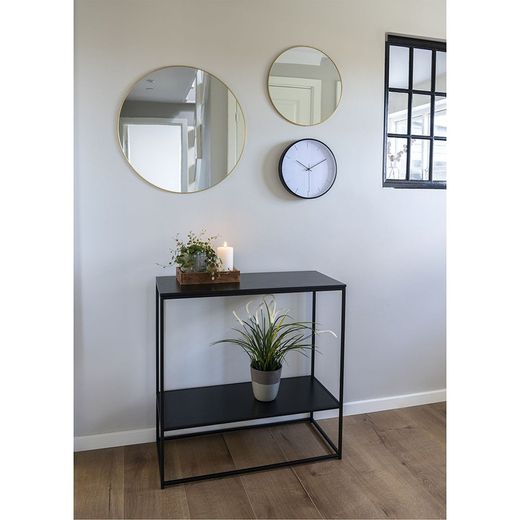 Consolle, 80 x 36 x 80 cm, in legno e acciaio nero | Collezione Vita