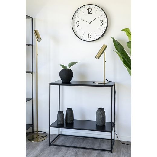 Consolle, 80 x 36 x 80 cm, in legno e acciaio nero | Collezione Vita