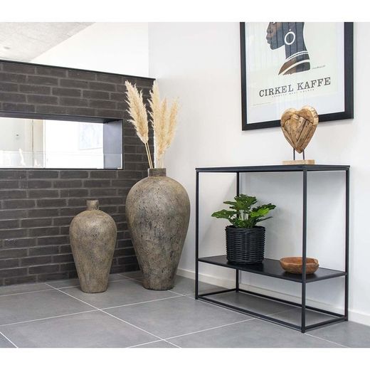 Consolle, 80 x 36 x 80 cm, in legno e acciaio nero | Collezione Vita
