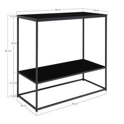 Consolle, 80 x 36 x 80 cm, in legno e acciaio nero | Collezione Vita