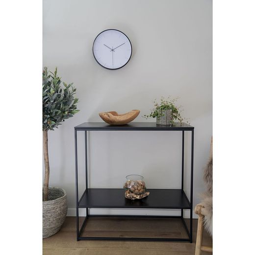 Consolle, 80 x 36 x 80 cm, in legno e acciaio nero | Collezione Vita