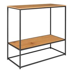 Consola, 80 x 36 x 80 cm, de madera y acero en roble y negro | Colección  Vita