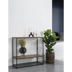 Consolle, 80 x 36 x 80 cm, in legno e acciaio in rovere e nero | Collezione Vita
