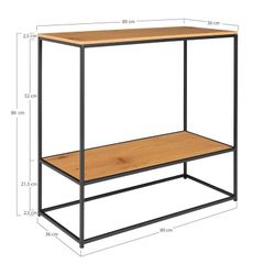 Consolle, 80 x 36 x 80 cm, in legno e acciaio in rovere e nero | Collezione Vita