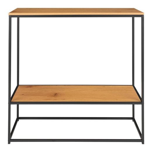 Consolle, 80 x 36 x 80 cm, in legno e acciaio in rovere e nero | Collezione Vita
