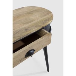 Consolle, 90 x 38 x 76 cm, in legno di pino naturale e nero | Collezione Delhi