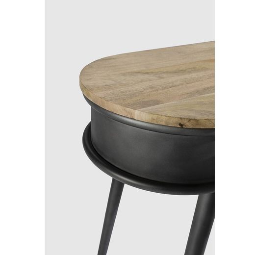 Consolle, 90 x 38 x 76 cm, in legno di pino naturale e nero | Collezione Delhi