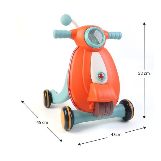 Corredore per bambini, 43 x 45 x 52 cm, in polietilene arancione e blu | Collezione Baby Walker