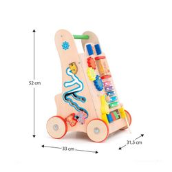 Corrimano con attività Montessori, 33 x 31,5 x 52 cm, in legno e metallo multicolore | Collezione Salamina