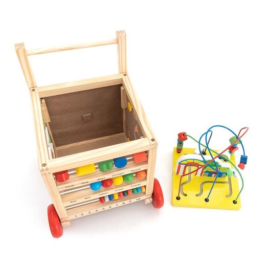 Correpasillos con multiactividades Montessori, 33 x 33 x 49,5 cm, de madera y metal en multicolor | Colección Corfú