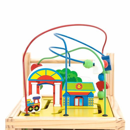 Correpasillos con multiactividades Montessori, 33 x 33 x 49,5 cm, de madera y metal en multicolor | Colección Corfú
