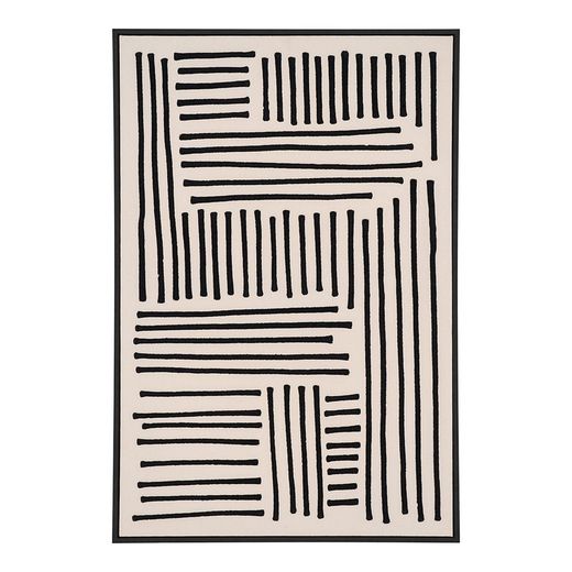 Quadro, 60 x 4 x 90 cm, su tela stampata in nero e beige | Collezione Lipari