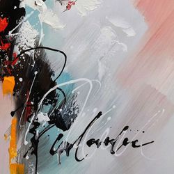 Quadro astratto, 100 x 3,5 x 100 cm, a olio | Collezione Astratto