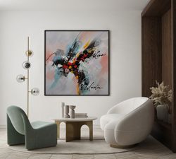 Quadro astratto, 100 x 3,5 x 100 cm, a olio | Collezione Astratto