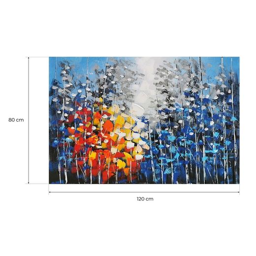 Quadro astratto di fiori, 120 x 3,5 x 80 cm, a olio