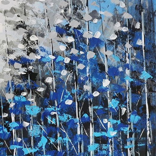 Quadro astratto di fiori, 120 x 3,5 x 80 cm, a olio