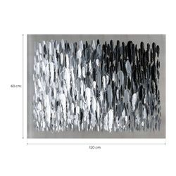 Quadro Astratto pennellate, 120 x 90 cm, bianco e nero | Collezione Serie Abstracto