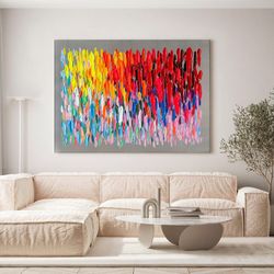 Quadro Astratto pennellate, 120 x 90 cm, multicolore | Collezione Serie Astratto