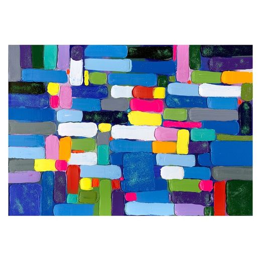 Quadro Astratto pennellate, 200 x 140 cm, multicolore | Collezione Serie Astratto
