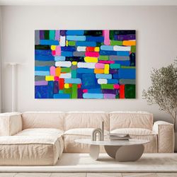 Quadro Astratto pennellate, 200 x 140 cm, multicolore | Collezione Serie Astratto