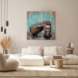 Quadro barche, 100 x 100 cm | Collezione Serie Objetos