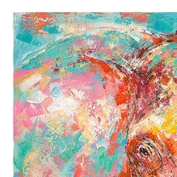 Quadro con elefante, 100 x 100 cm, con pittura acrilica | Collezione Animali