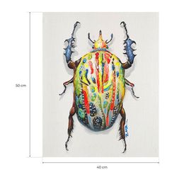 Quadro di scarabeo I, 40 x 50 cm, con pittura acrilica multicolore | Collezione Animali