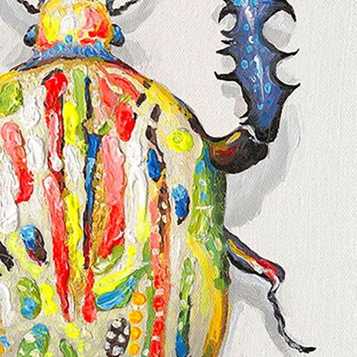 Quadro di scarabeo I, 40 x 50 cm, con pittura acrilica multicolore | Collezione Animali