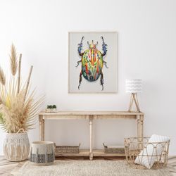 Quadro di scarabeo I, 40 x 50 cm, con pittura acrilica multicolore | Collezione Animali