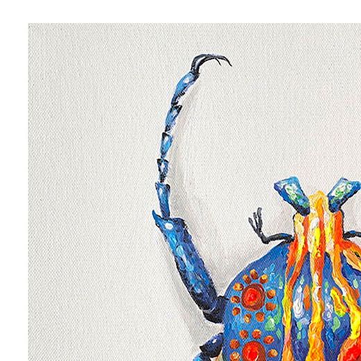 Quadro di scarafaggio II, 40 x 50 cm, con pittura acrilica multicolore | Collezione Animali