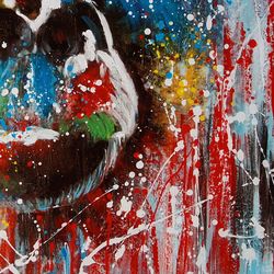Quadro di gorilla, 100 x 100 cm, a olio | Collezione Animali