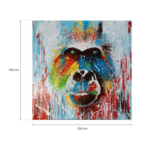 Quadro di gorilla, 100 x 100 cm, a olio | Collezione Animali