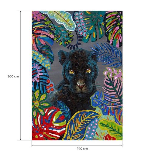 Quadro di pantera nera, 140 x 200 cm, con pittura acrilica | Collezione Animali