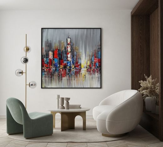 Quadro di grattacieli, 100 x 100 cm | Collezione Urbano