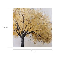 Quadro albero autunno, 100 x 100 cm, a olio | Collezione Natura
