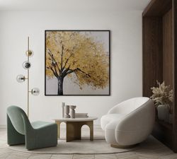 Quadro albero autunno, 100 x 100 cm, a olio | Collezione Natura