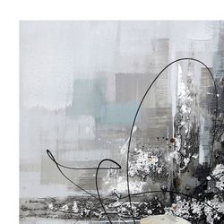 Quadro decorativo 3D, 100 x 100 cm, a olio multicolore | Collezione Astratti