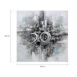 Quadro decorativo 3D, 100 x 100 cm, a olio multicolore | Collezione Astratti